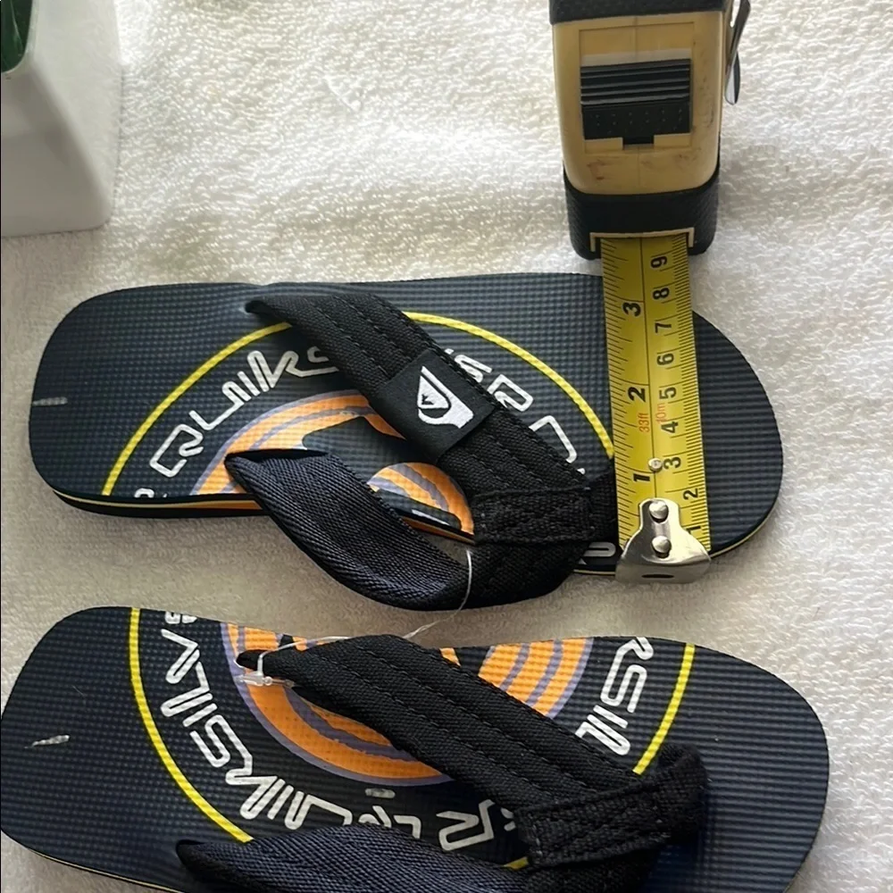 Quiksilver Black and Yellow Flip Flops
